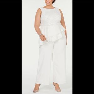 ⚡️SALE⚡️NWT Adrianna Papell Beaded-Bodice Jumpsuit
